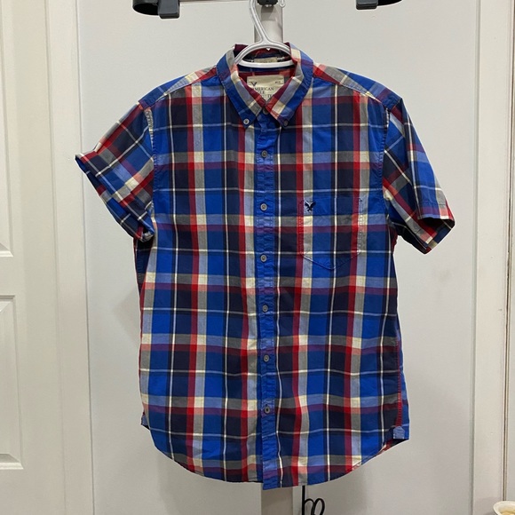 AE check print short-sleeve button up